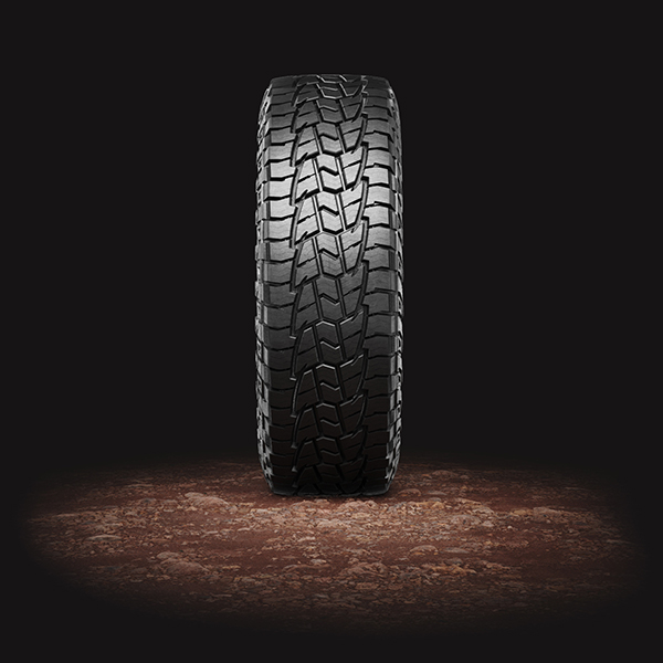 An image sequence showing the Hercules Tire TerraTrac<sup>®</sup> AT X-Venture moving in dirt and gravel